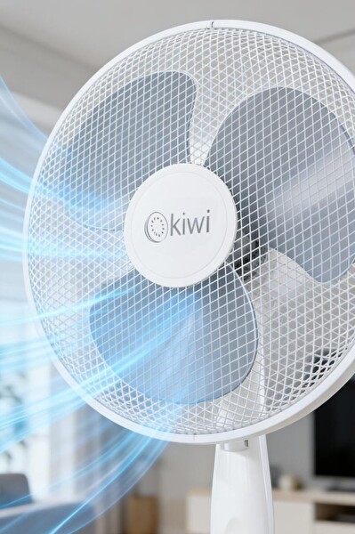Kiwi KFAN-7417L 3 Kademe Salınım 70 CM Stabil Taban Beyaz Standlı Vantilatör