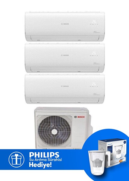 Bosch Multi Split 28000 Btu 1 Dış + 3 İç Ünite 12+12+12 Btu İnverter Klima