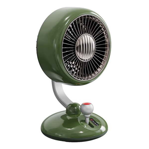 Juo Q3 Şarjlı Masaüstü Fan LED Işıklı Taşınabilir Mini Vantilatör 3 Kademeli Retro Yeşil