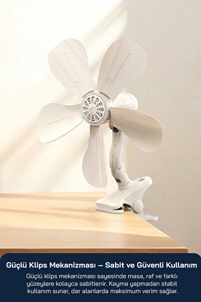 Sinbo SF-7707 Klipsli Vantilatör 10W 5 Kanatlı Mini Fan Sessiz Taşınabilir Fan