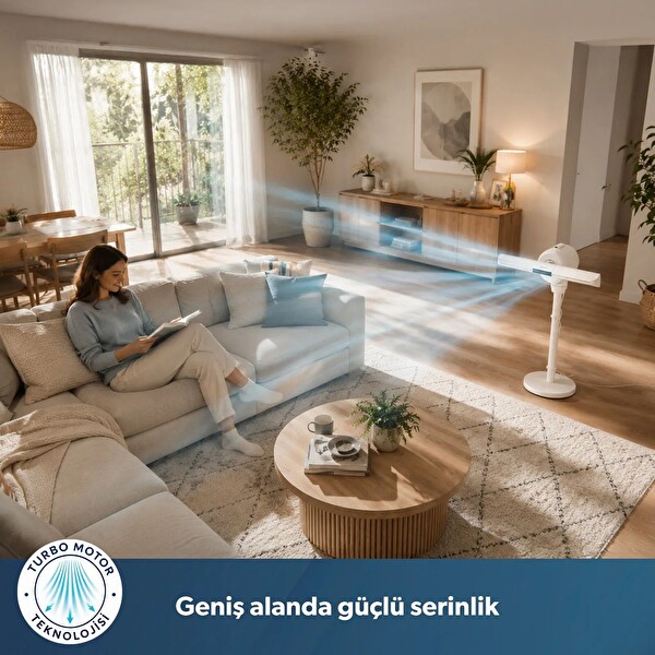 Homend AeroCool 9013H Turbo Motorlu 360 Derece Çok Yönlü Sessiz ve Zaman Ayarlı Vantilatör