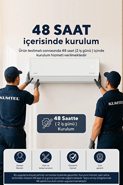 Kumtel Hinoki KMSAC-12 12.000 Btu A++ Inverter Duvar Tipi Split Klima Montaj Dahil