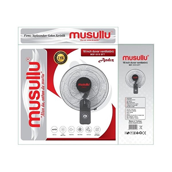 Musullu MSF-1819 SFT Andız Duvar Vantilatörü