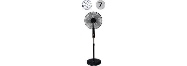 Raks SF 18 Lindos Ayaklı Vantilatör 75W Siyah 45 CM Çapında 5 Kollu Pervane Ayarlanabilir Hızlı Vantilatör