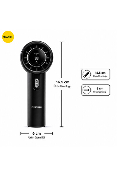 Piyatech DD5013 Dijital Göstergeli Ultra Yüksek Hızlı Mini El Fanı 100 Vites Ayarlı Taşınabilir Nesil Usb Vantilatör