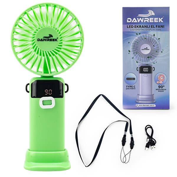 Dawreek Led Göstergeli El Fanı Yeşil