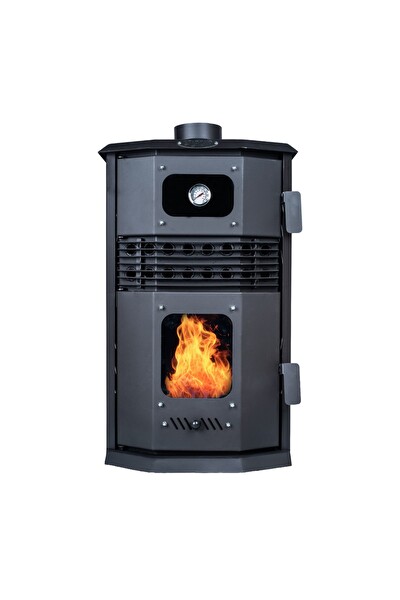 Etinova Exclusive İF-02 Fırınlı Odun ve Pelet Sobası Tek Camlı Fanlı Izgaralı