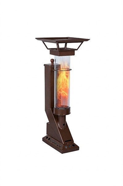 Etinova Compact IF-18 Camlı Alev Lambası Dış Mekan Pelet Soba - Kahve