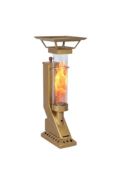 Etinova Compact IF-19 Camlı Alev Lambası Dış Mekan Pelet Soba - Gold