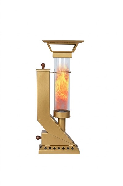 Etinova Compact IF-19 Camlı Alev Lambası Dış Mekan Pelet Soba - Gold