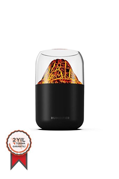 Torima Y10 Nemlendirici Renkli Ortam Işığı Yağ Difüzörü Masaüstü Sessiz Siyah Volkan Aromaterapi Makinesi