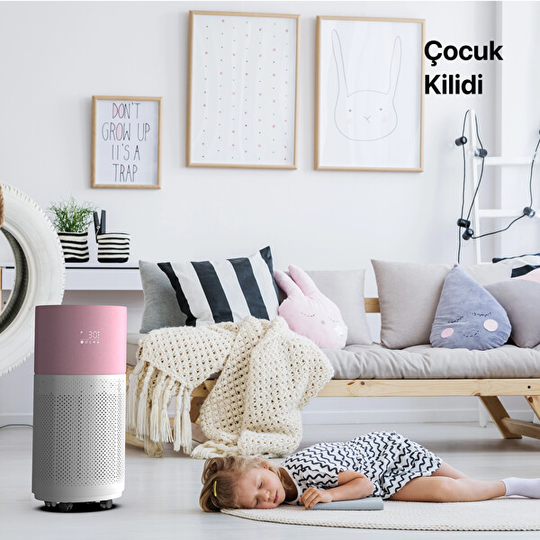 Xenon Smart Akıllı Air Purifier Hava Temizleyici HEPA 13 Filtreli Sessiz Hava Temizleme Cihazı Pembe X7420