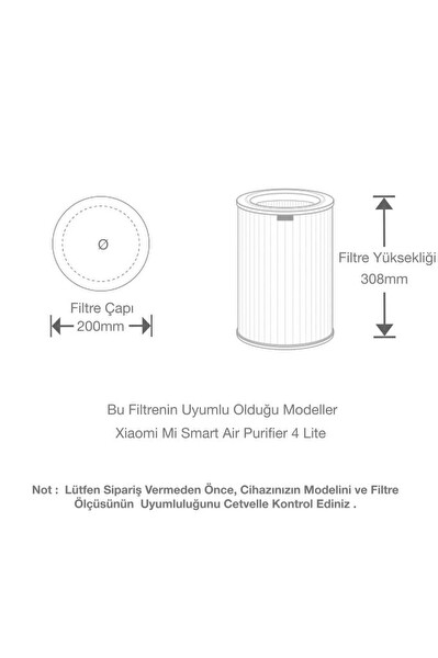 Xiaomi Mi Smart 4 Lite Air Purifier Hepa Filtre