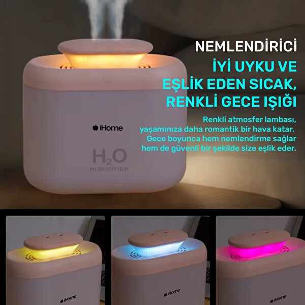 NPO iHome14 RGB Renkli 3300 ML Aromaterapi Difüzör Ultrasonik Hava Nemlendirici Buhar Makinesi