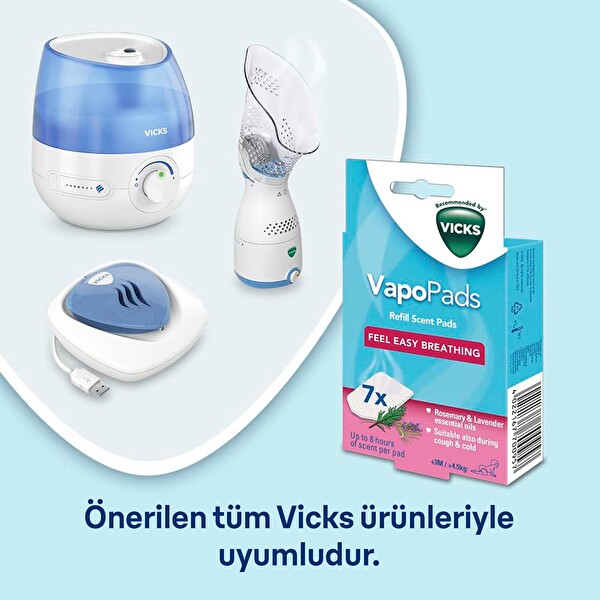Vicks VBR7 VapoPads Biberiye - Lavanta Aromalı Nemlendirici Koku Tableti