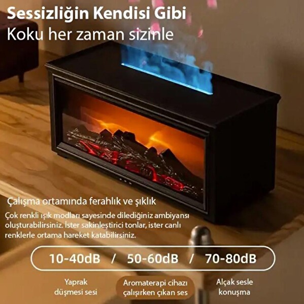 ZHL Tools A4 Şömine Esintili Aromaterapi Difüzörü Ultrasonik Hava Nemlendici