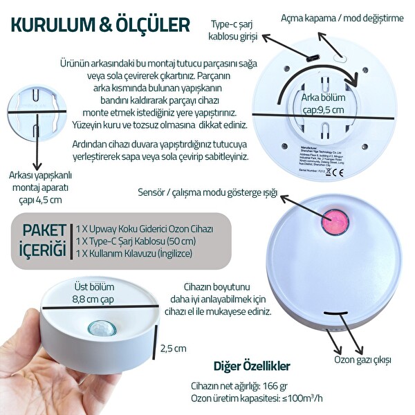 Upway Akıllı Koku Giderici Ozon Cihazı