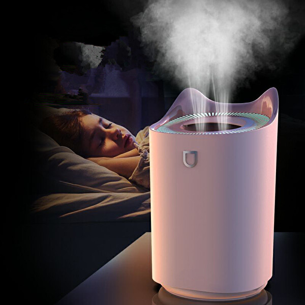 Çeşithane 3000 ML Ultrasonik Aroma Difüzör Nemlendirici Çift Sprey LED Işıklı