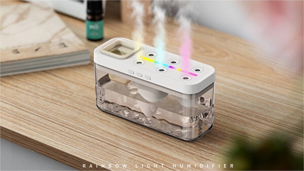 Çeşithane Ultrasonik Aroma Difüzör 700ml RGB LED Işıklı USB Type-C Nemlendirici