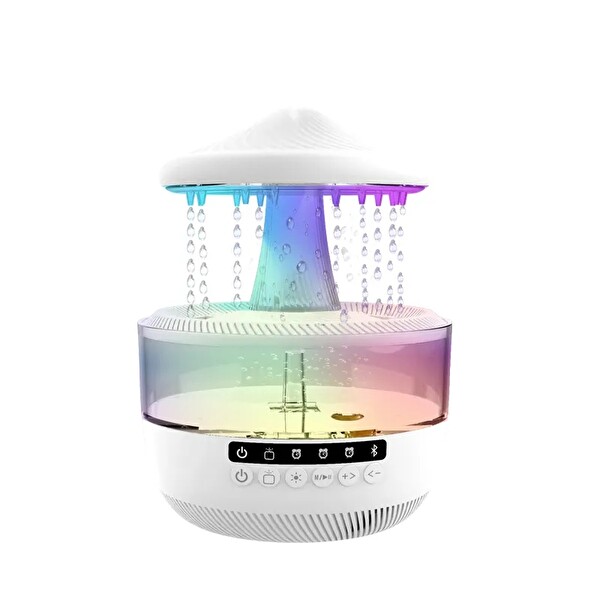 Çeşithane Su Damlası Efektli Bluetooth Hoparlörlü Nemlendirici – RGB Işıklı Aroma Difüzör