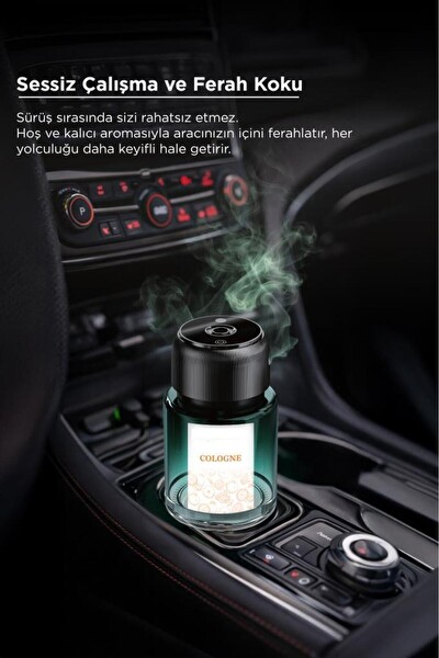 Başkenttekno Araç İçi Aroma Difüzörü Hava Nemlendirici Yıldız Tavan Işıklı Şarjlı Oda ve Araba Kokusu Sarı TCF-02