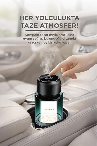 Başkenttekno Araç İçi Aroma Difüzörü Hava Nemlendirici Yıldız Tavan Işıklı Şarjlı Oda ve Araba Kokusu Sarı TCF-02