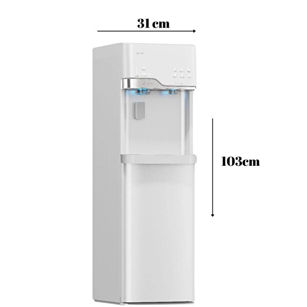 Aquamara LYCZ629 Buz Makineli Beyaz Su Sebili