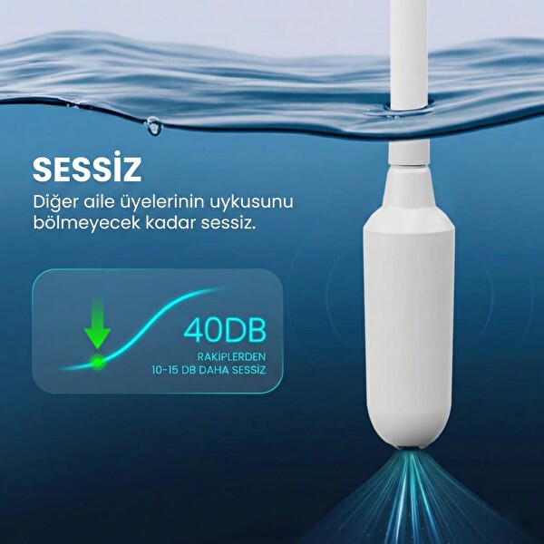 Vayomy SilentPro Sessiz Şarjlı Otomatik Damacana Su Pompası - Dalgıç Motorlu Yüksek Hızlı Dolum Çocuk Kilitli BPA Free