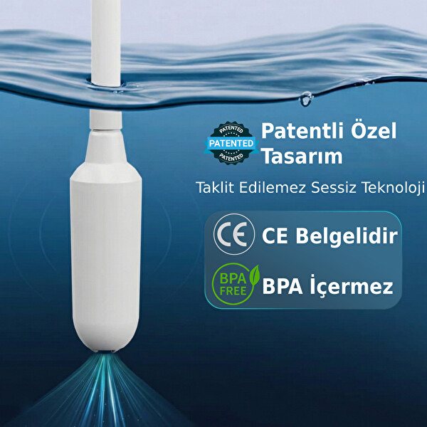 Vayomy SilentPro Sessiz Şarjlı Otomatik Damacana Su Pompası - Dalgıç Motorlu Yüksek Hızlı Dolum Çocuk Kilitli BPA Free