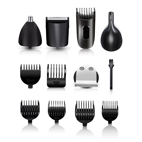 Goldmaster Cool Profesyonel Kablosuz Dijital Göstergeli 12'si 1 Arada Erkek Bakım Saç ve Sakal Tıraş Seti