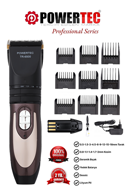 Powertec TR-6500 Çift Bataryalı Saç Kesme Makinesi