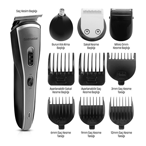 Goldmaster Power IN-6100 9 in 1 Erkek Bakım Seti