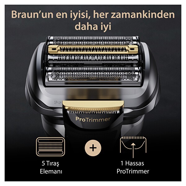 Braun Series 9 Pro+ 9519S Şarj Standı Islak ve Kuru Altın Rengi Elektrikli Tıraş Makinesi