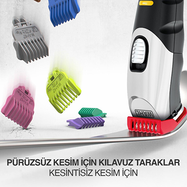 Wahl 9893 Color Trim Beard 8 Renkli Kılavuz Taraklı Şarjlı Sakal Kesme Makinesi 09893-0443