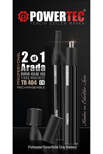 Powertec TR-404 Burun Kulak Kaş Şekillendirici Pro Set Tıraş Makinesi 2'si 1 Arada