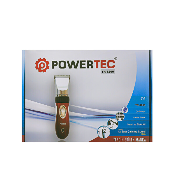 Powertec TR-1200 Profesyonel Tıraş Makinesi - Kırmızı