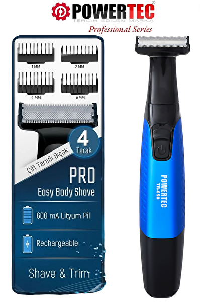 Powertec TR-650 Body Groom Sakal Vücut Kıl Tüy Tıraş Makinesi