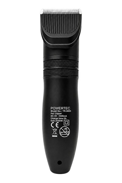 Powertec TR-9000 Kedi Köpek Tıraş Makinesi Seti Pet Evcil Hayvan Tüy Kesme (Makas ve Metal Tarak Hediyeli)