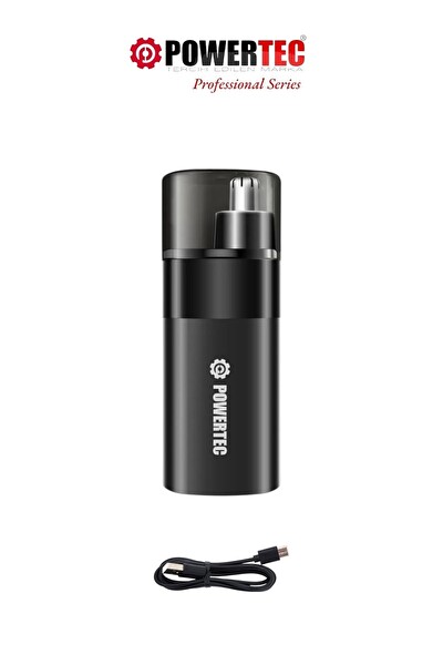 Powertec TR-504 Profesyonel Şarjlı Burun-Kulak Kılı Tıraş Makinesi (9600 RPM)