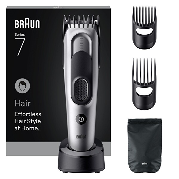 Braun Series 7 HC7590 +5 Aksesuar Ömür Boyu Keskin Bıçak 17 Uzunluk Saç Kesme Makinesi
