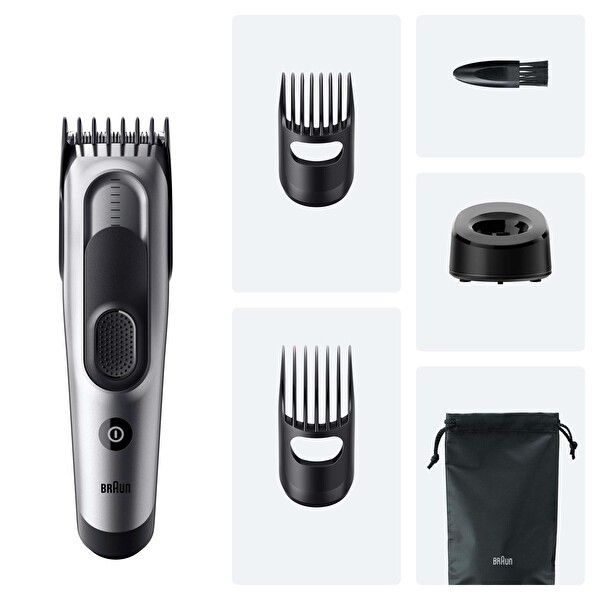 Braun Series 7 HC7590 +5 Aksesuar Ömür Boyu Keskin Bıçak 17 Uzunluk Saç Kesme Makinesi
