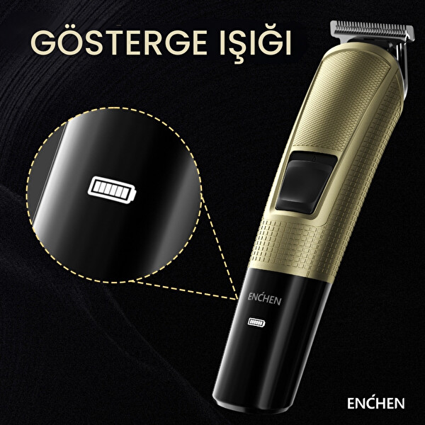Enchen Beardo 3 Gold Çok Fonksiyonlu Tüm Vücut İçin Uygun Şarjlı Saç ve Tıraş Makinesi