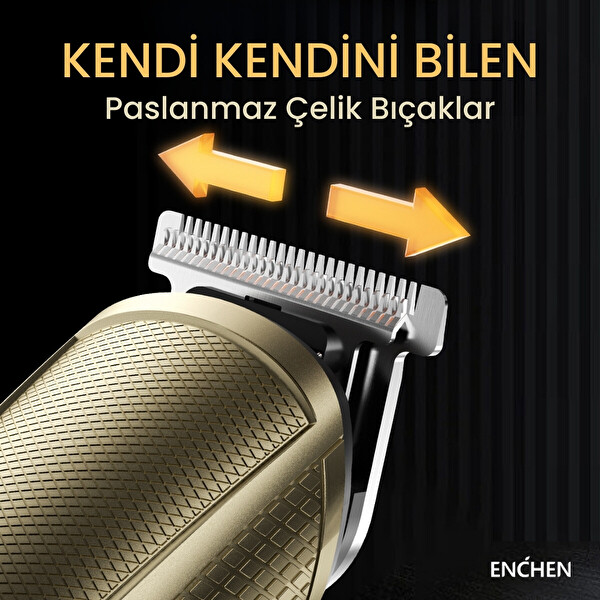 Enchen Beardo 3 Gold Çok Fonksiyonlu Tüm Vücut İçin Uygun Şarjlı Saç ve Tıraş Makinesi