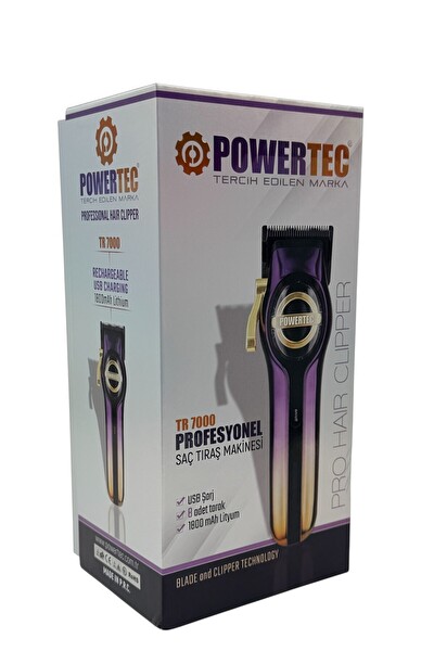 Powertec TR-7000 Profesyonel USB Type-C Şarj Girişli Saç Sakal Tıraş Makinesi