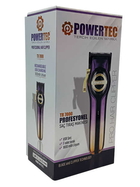 Powertec TR-7000 Profesyonel USB Type-C Şarj Girişli Saç Sakal Tıraş Makinesi