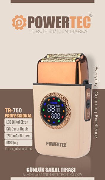 Powertec TR-750 Günlük Sakal Tıraş Makinesi