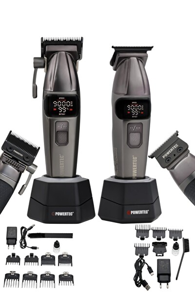 Powertec TR-4646 & TR-2626 Profesyonel Tıraş Makinesi 2'li Set Erkek Bakım Seti