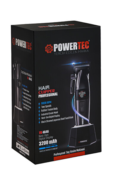 Powertec TR-4646 & TR-2626 Profesyonel Tıraş Makinesi 2'li Set Erkek Bakım Seti