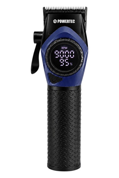 Powertec TR-5100 9000 RPM Dijital Ekran Şarjlı Berber Tipi Clipper Mor Profesyonel Saç Tıraş Makinesi