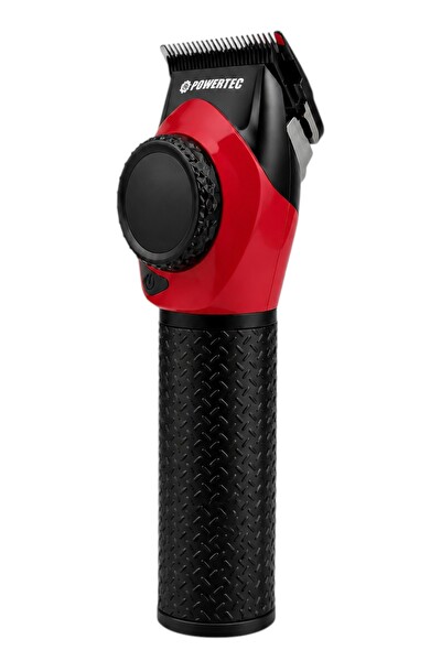 Powertec TR-5100 9000 RPM Dijital Ekran Şarjlı Berber Tipi Clipper Kırmızı Profesyonel Saç Tıraş Makinesi